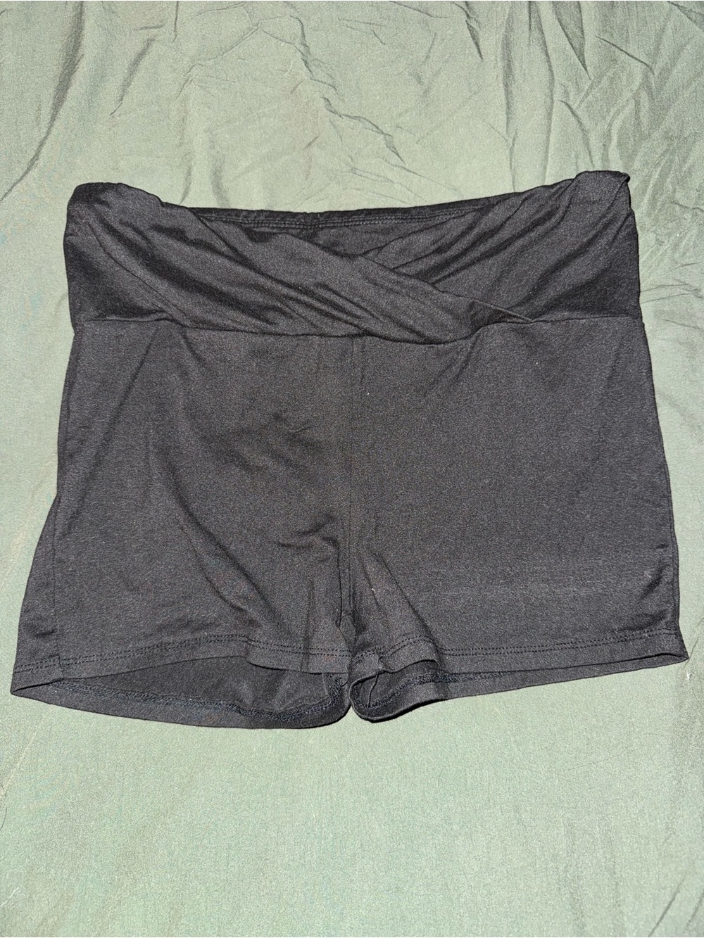 Women’s Black Fold-Over Waist Shorts
